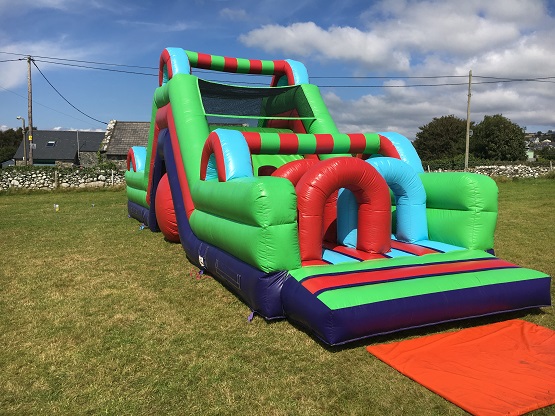 inflatable assault course.