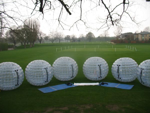 A line-up of our zorbs